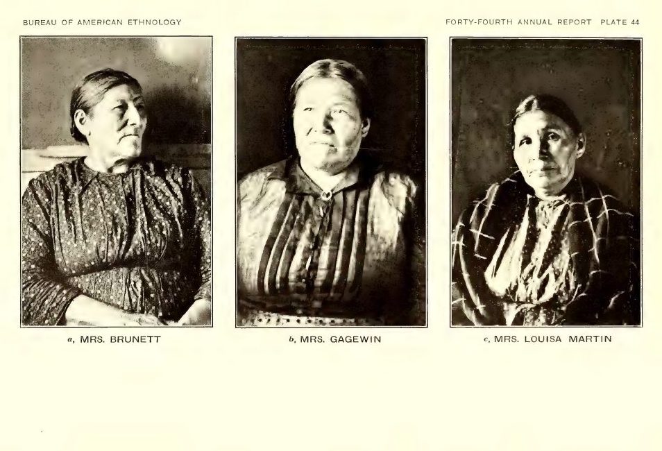 Plate 44: a, Mrs. Brunett; b, Mrs. Gagewin; c, Mrs. Louisa Martin