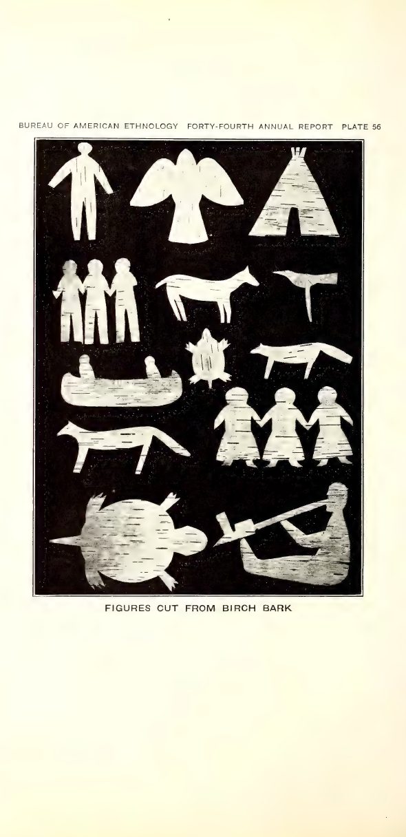 Plate 56: Figures cut from birch bark