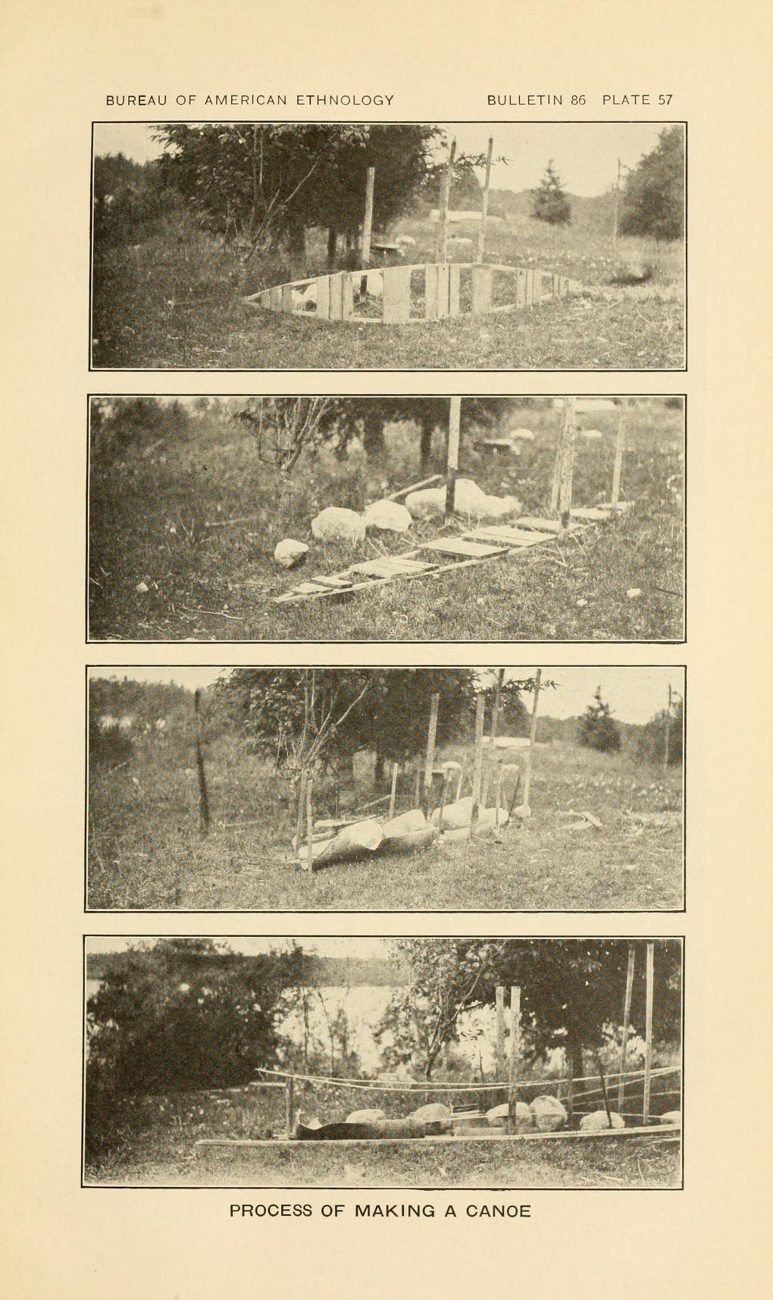 Plate 57. Process of making a canoe